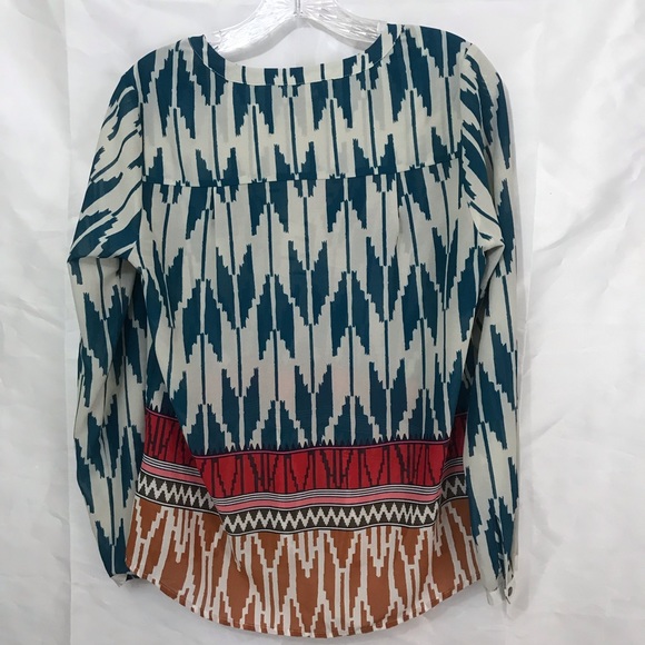 ANTHROPOLOGIE MAEVE SZ 4 AZTEC BLOUSE TUNIC - Picture 4 of 5